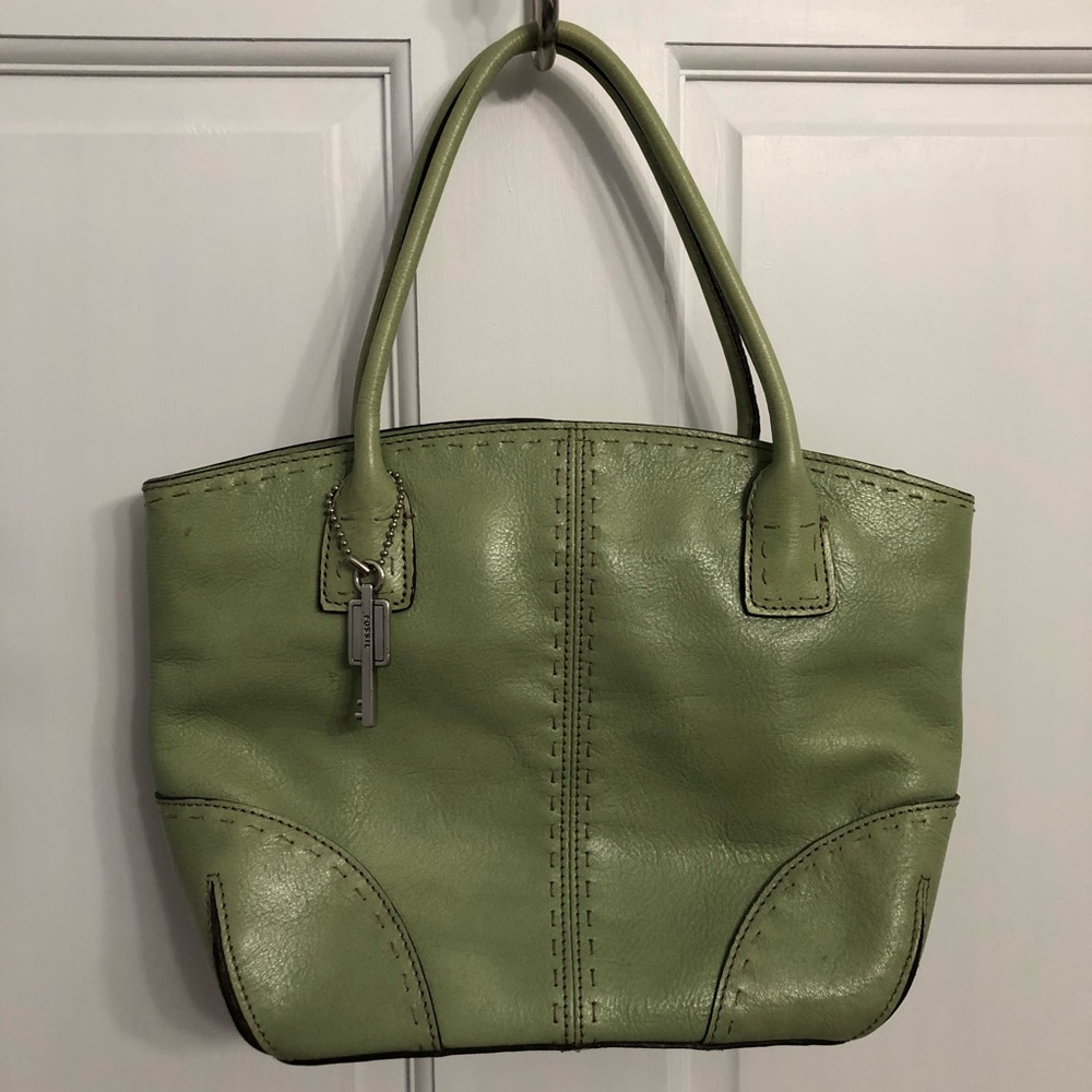Fossil green leather purse